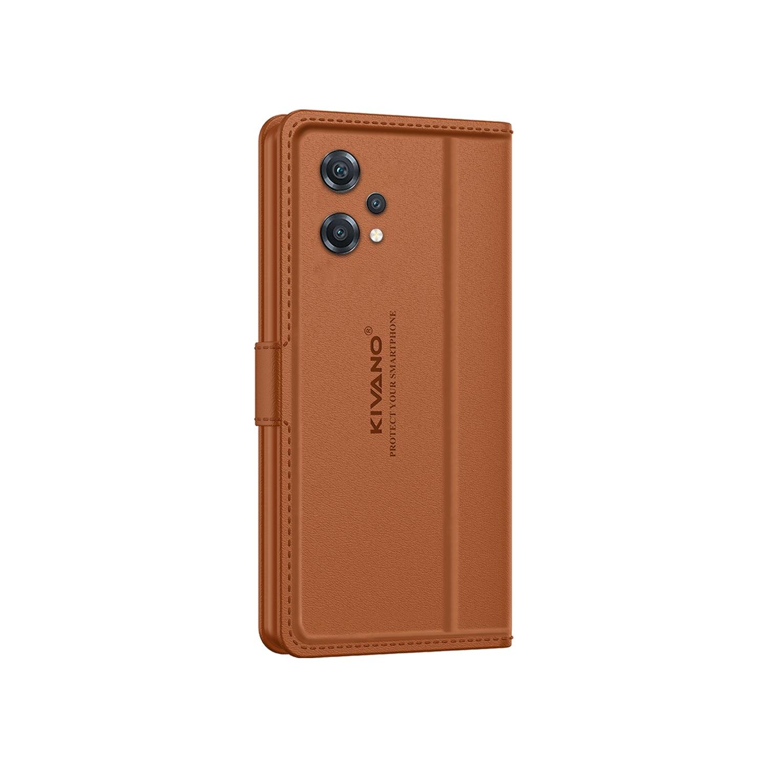 Leather Wallet Case for OnePlus Nord CE 2 Lite 5G ?Stylish Flip Folio Cover with Card Holder, Stand -KIVANO LUXE - Aibex